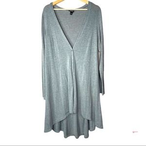 Torrid Gray Hi low Duster length button front cardigan Sz 2X excellent condition